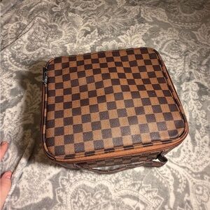 Checkered Brown Trvel Bag